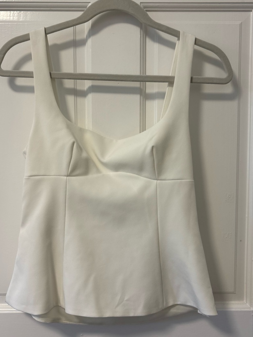 ZARA Women's White Sleeveless Peplum Top
